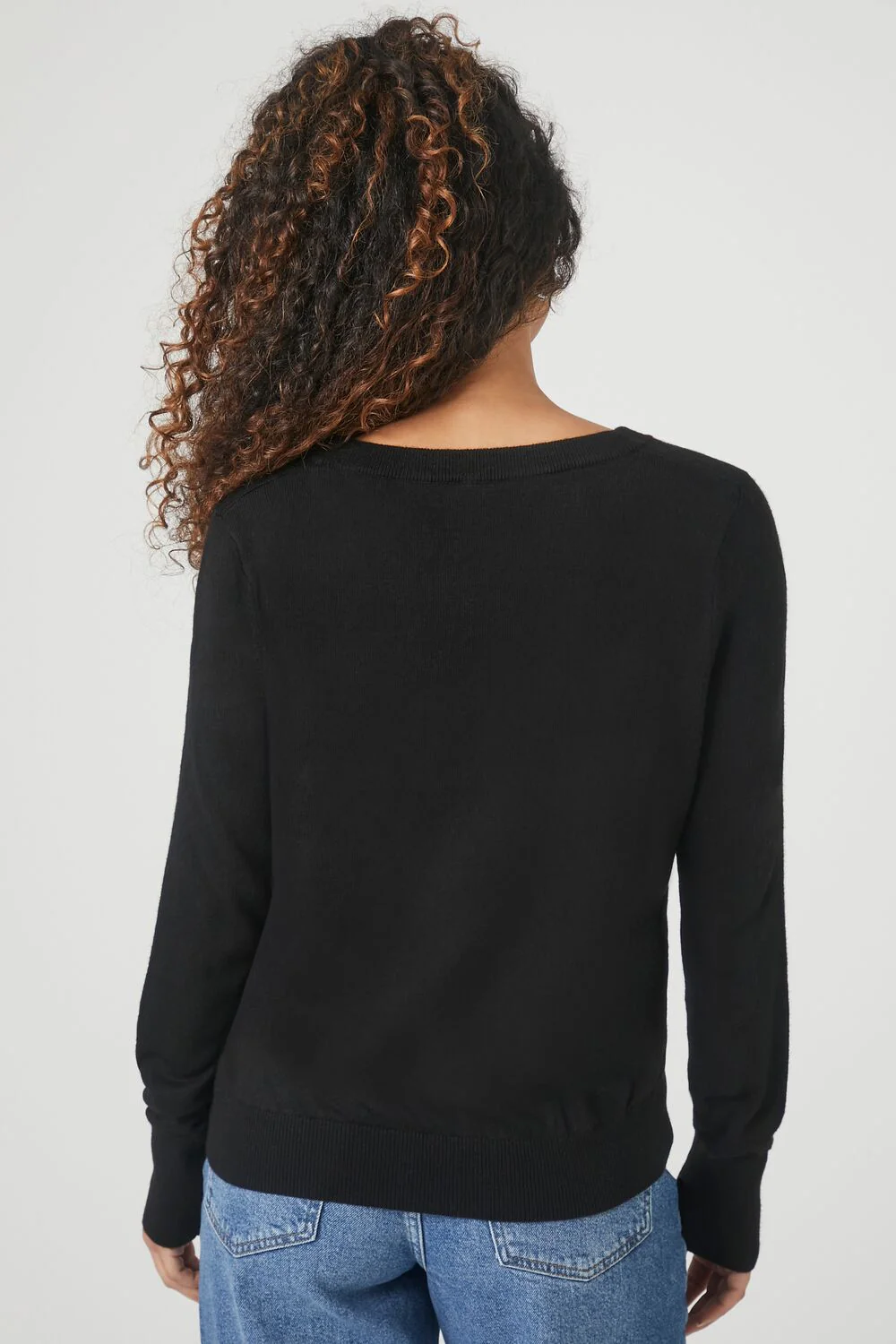 Ribbed V-Neck Sweater - Image 3