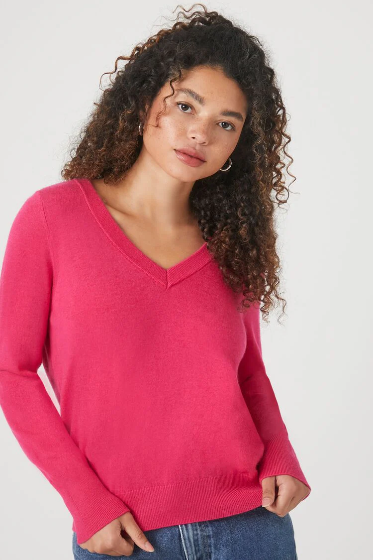 Ribbed V-Neck Sweater - Image 6