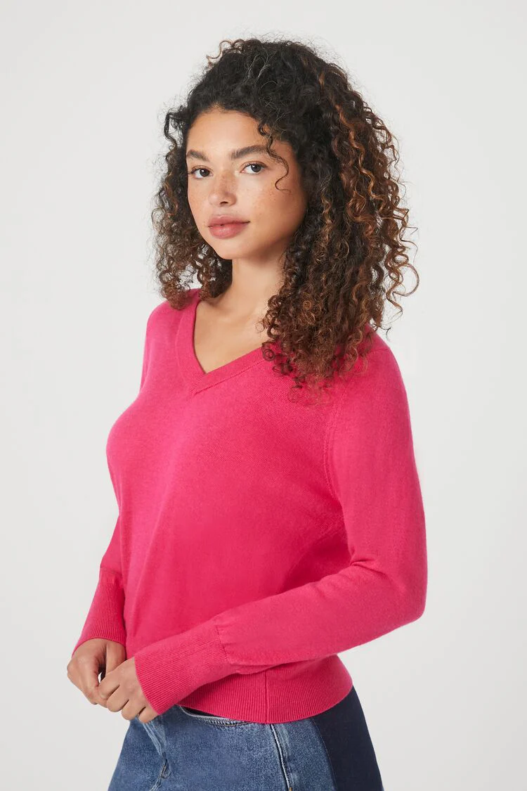 Ribbed V-Neck Sweater - Image 7