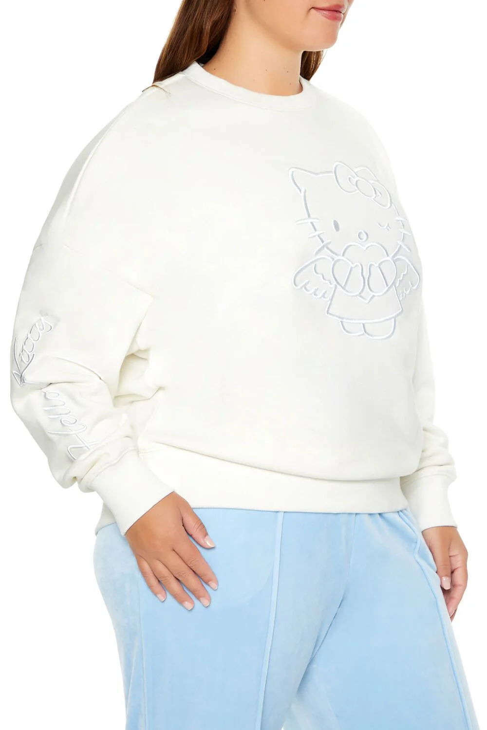 Plus Size Embroidered Hello Kitty Pullover - Image 4