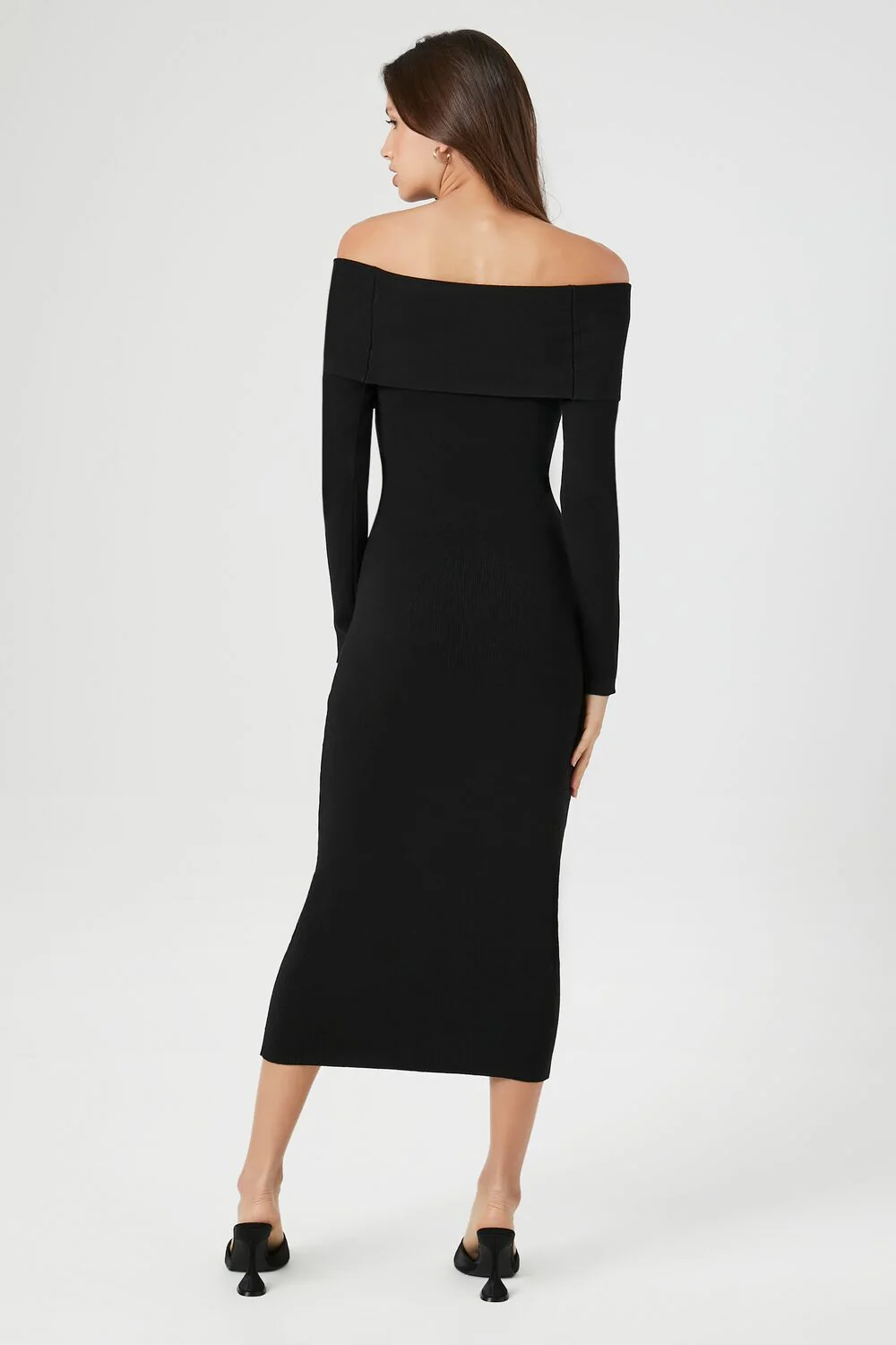Off-the-Shoulder Foldover Midi Sweater Dress - Image 3