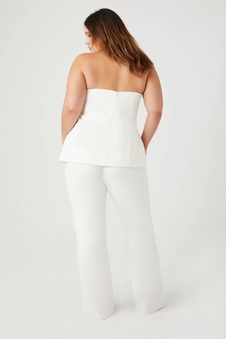 Plus Size Strapless Peplum Jumpsuit - Image 3