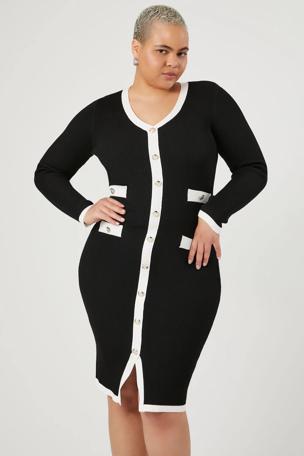 Plus Size Bodycon Midi Dress - Image 2