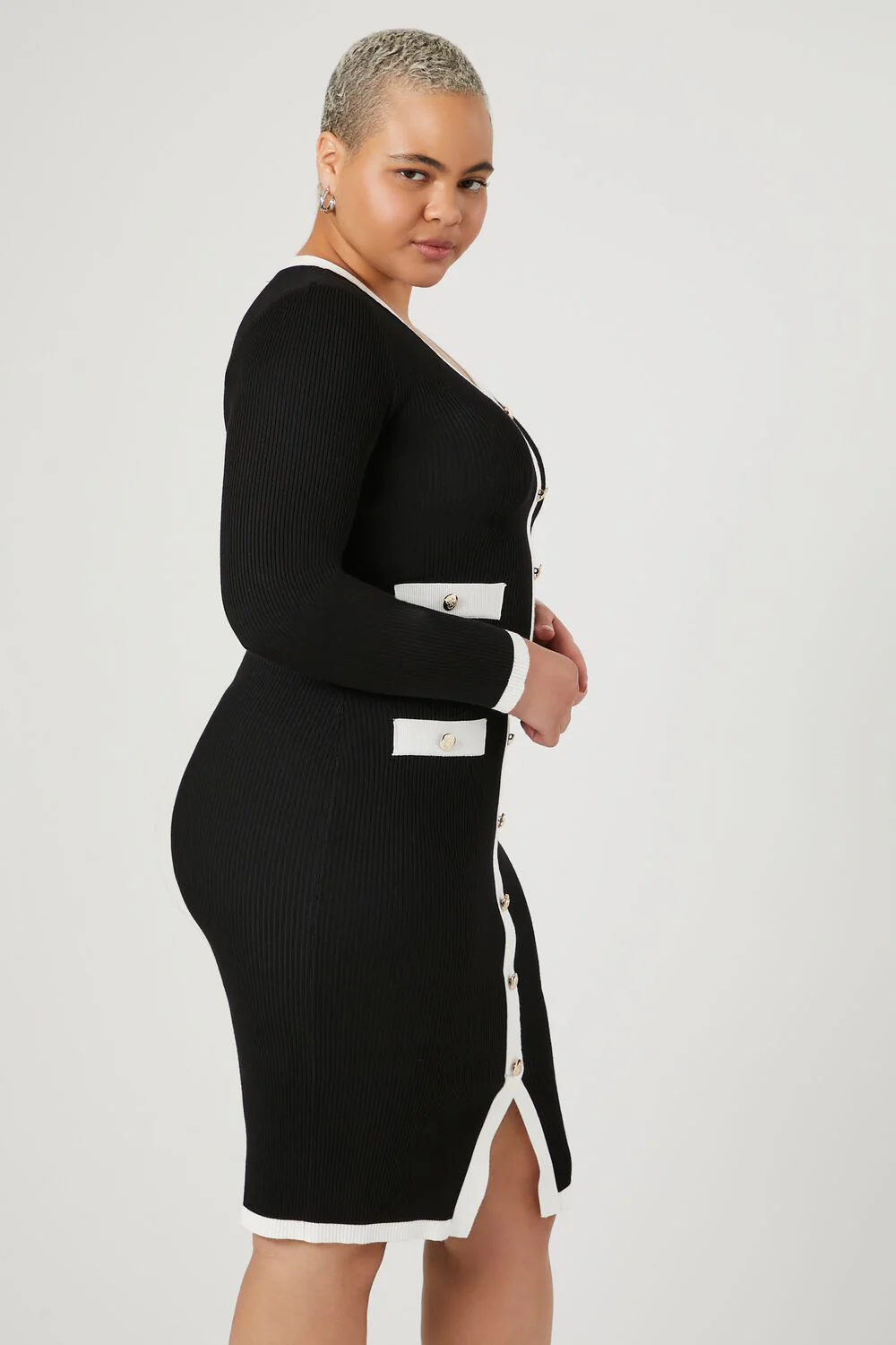Plus Size Bodycon Midi Dress - Image 3