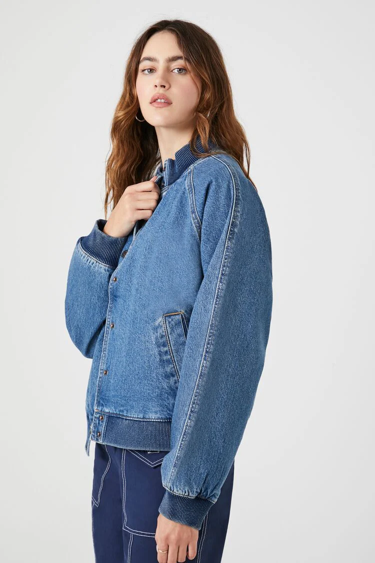 Denim Bomber Jacket - Image 2