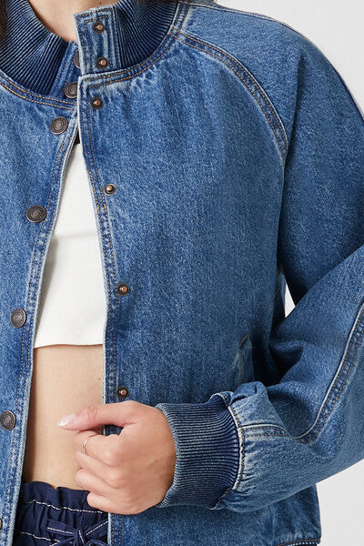 Denim Bomber Jacket - Image 5