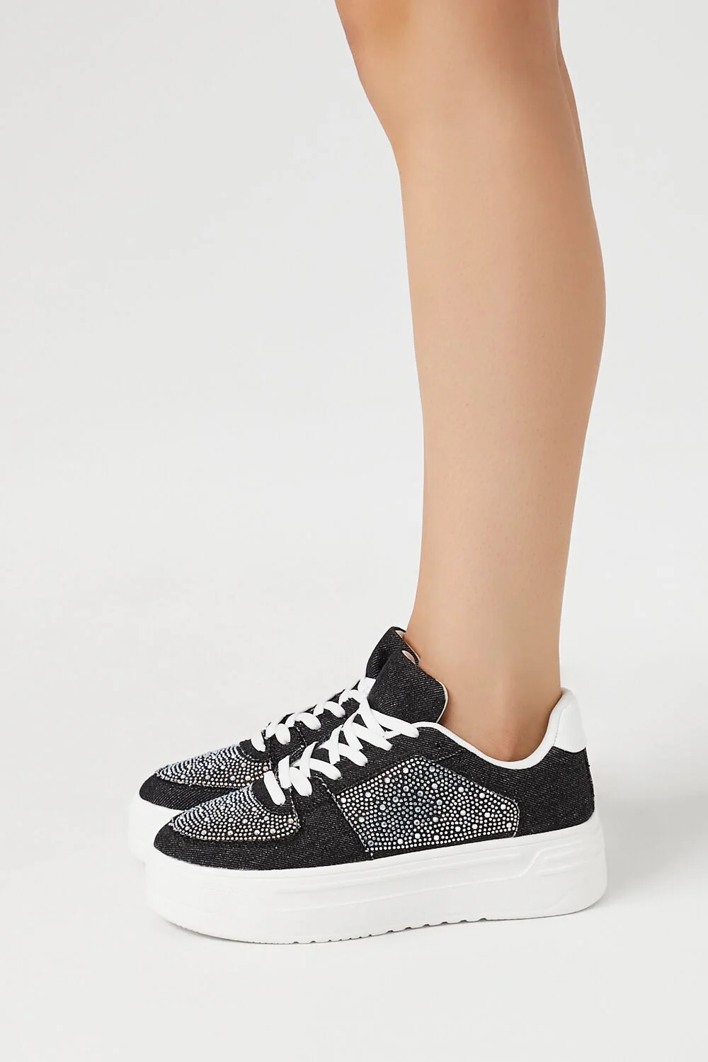 Denim Rhinestone Sneakers - Image 2