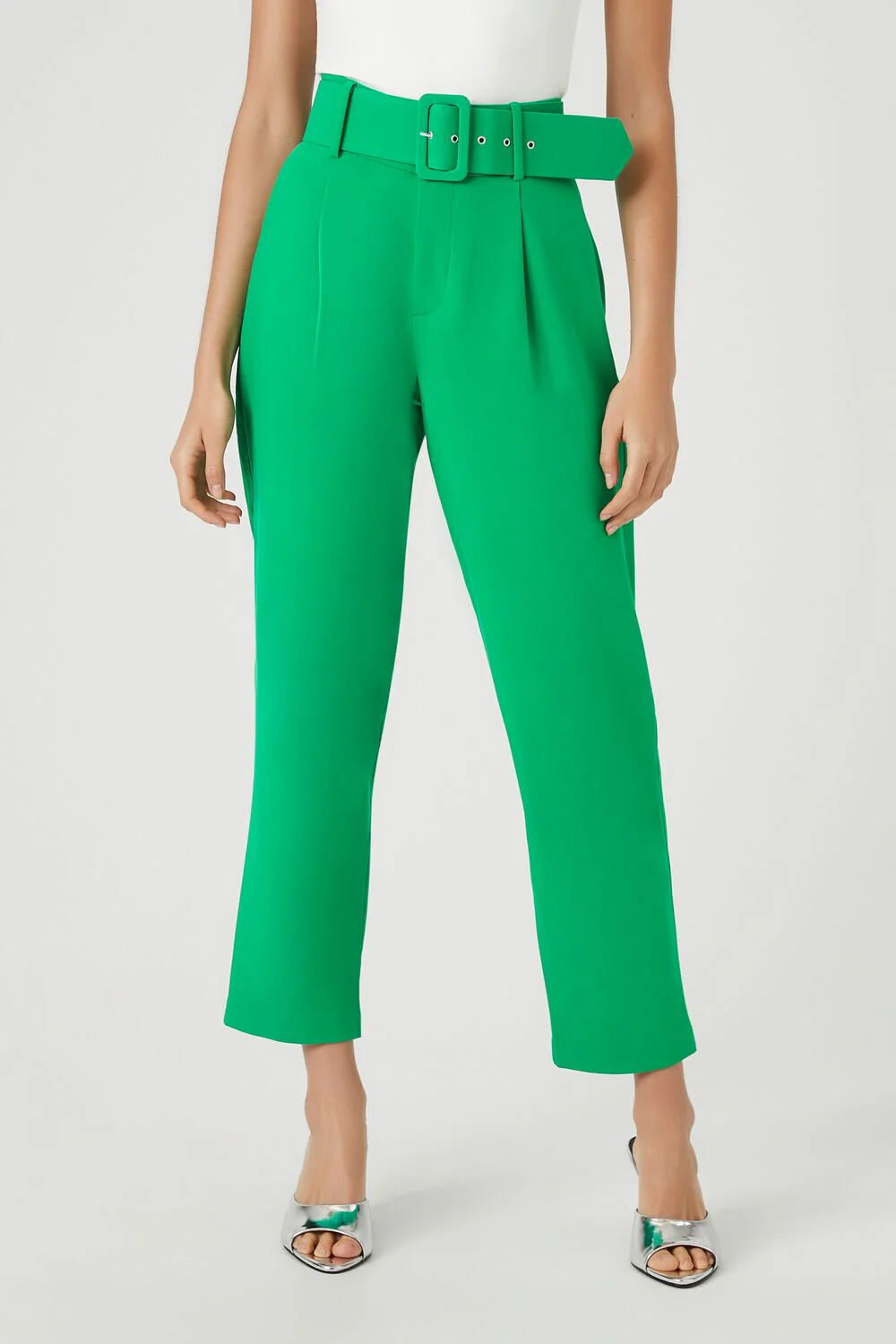 Belted Straight-Leg Ankle Pants - Image 2