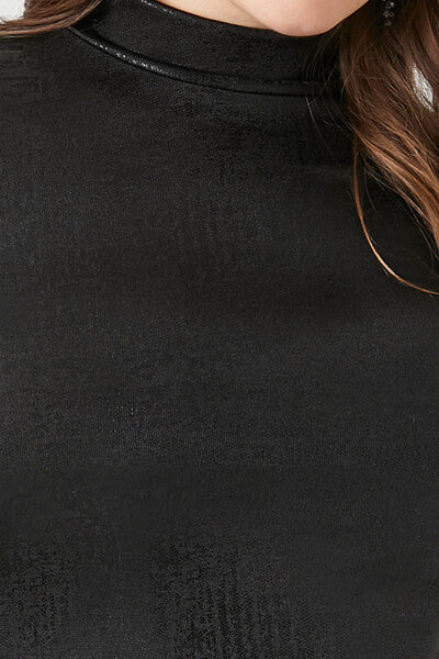Plus Size Mock Neck Mini Dress - Image 5