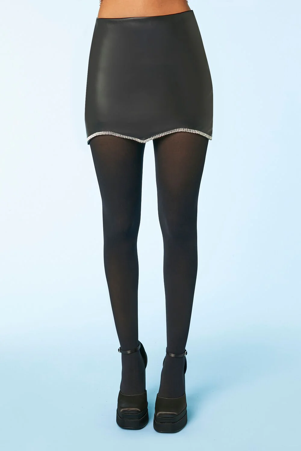 Rhinestone-Trim Mini Skirt - Image 2