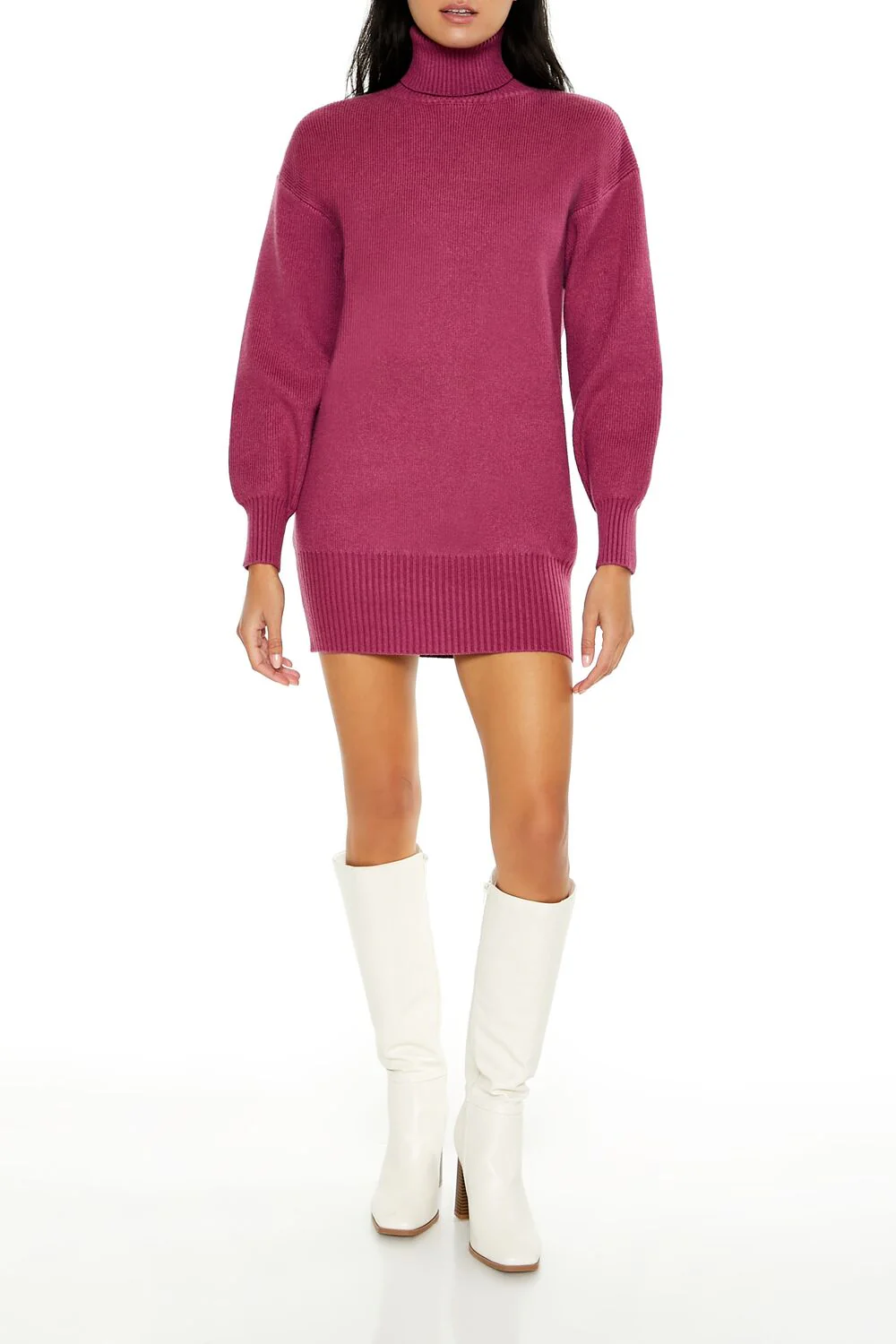 Turtleneck Mini Sweater Dress - Image 11