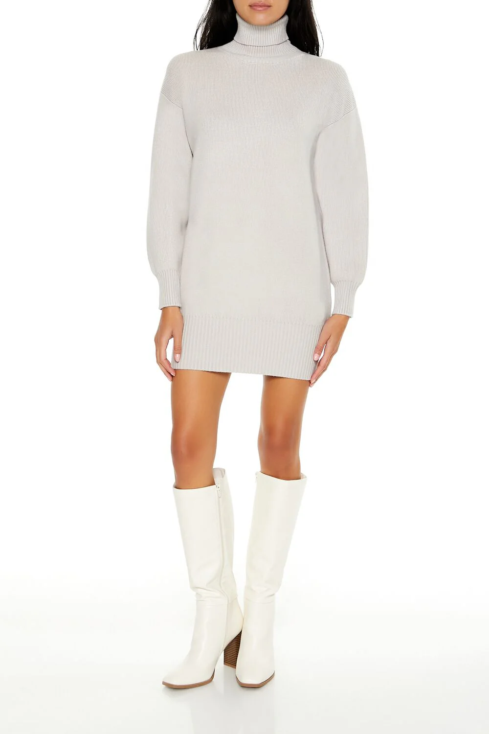 Turtleneck Mini Sweater Dress - Image 6