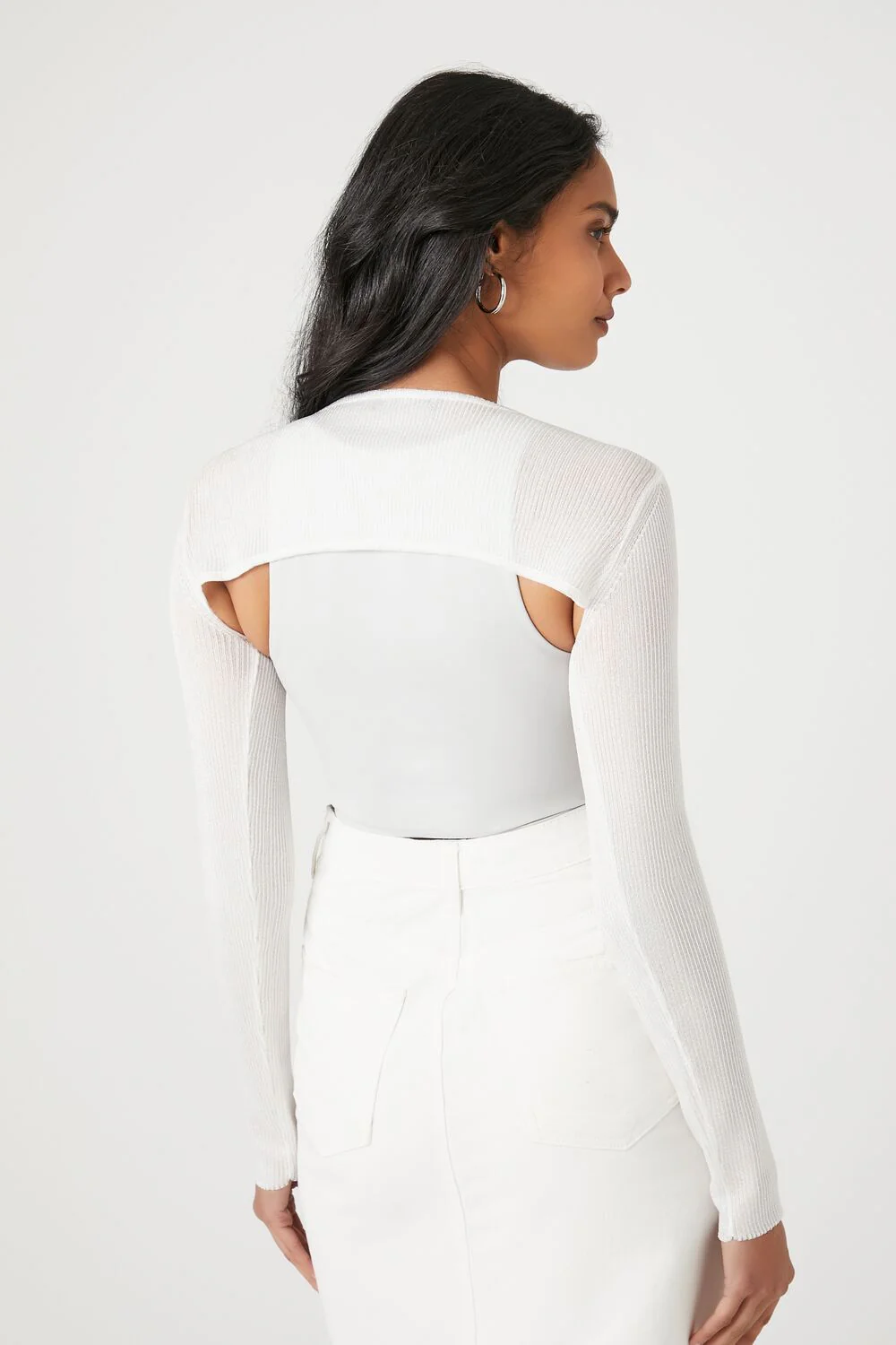 Super Cropped Sweater-Knit Top - Image 3