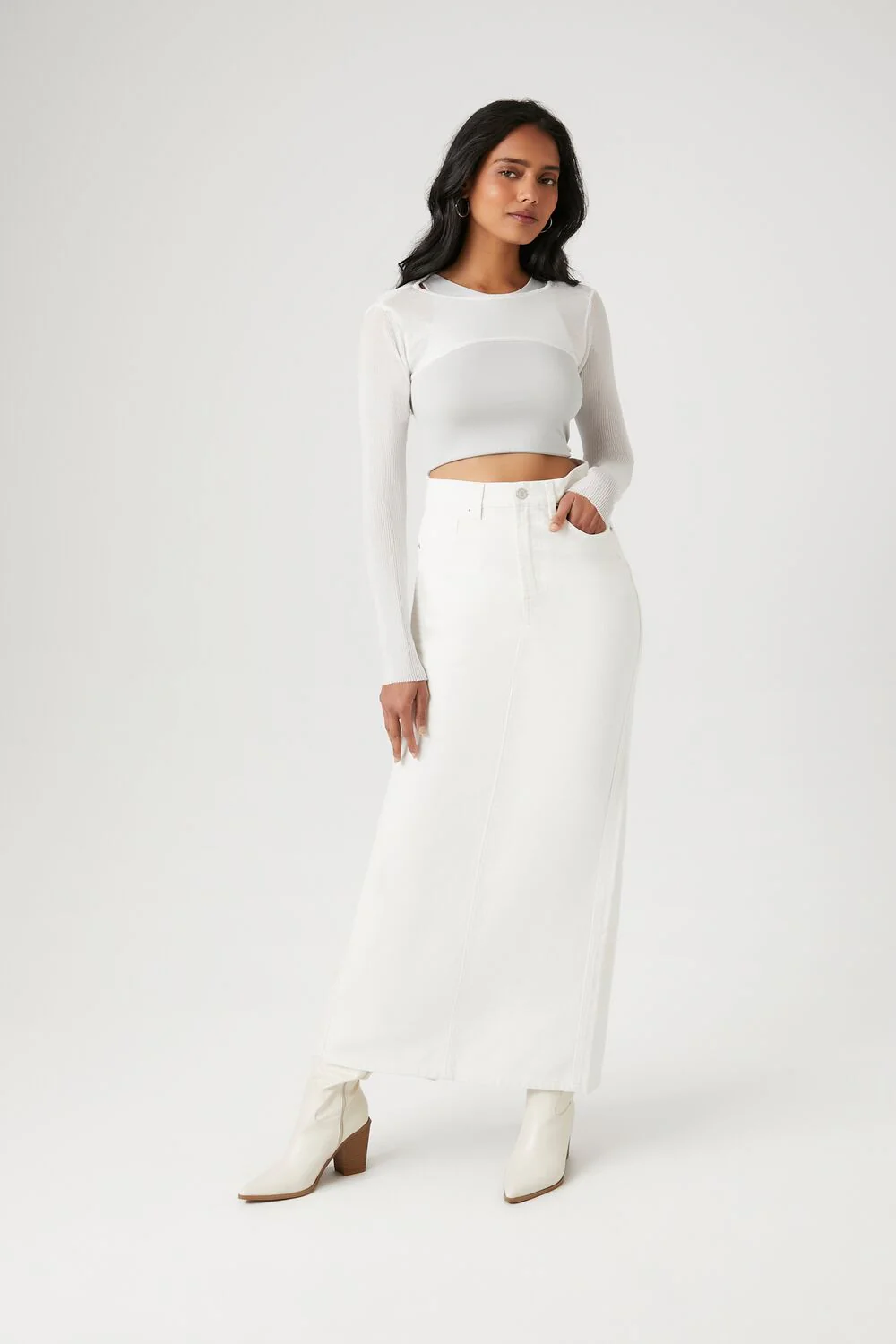 Super Cropped Sweater-Knit Top - Image 4