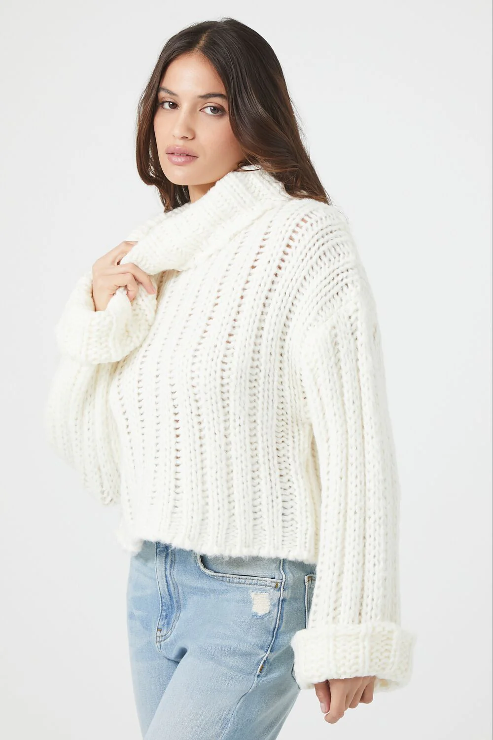 Turtleneck Cropped Sweater - Image 2