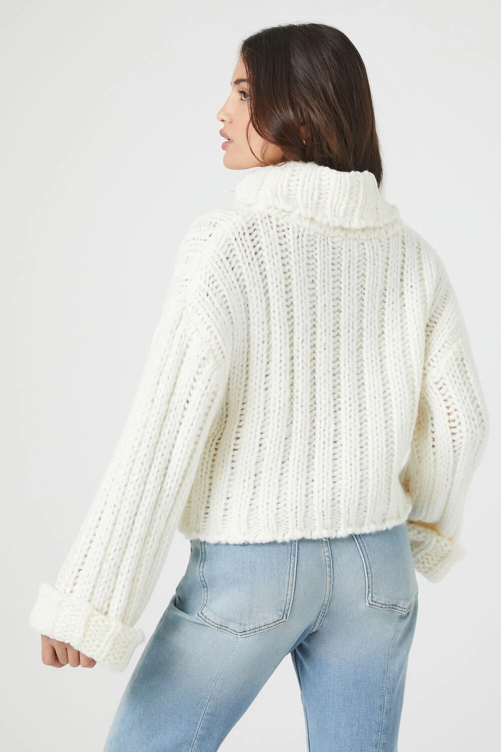 Turtleneck Cropped Sweater - Image 3