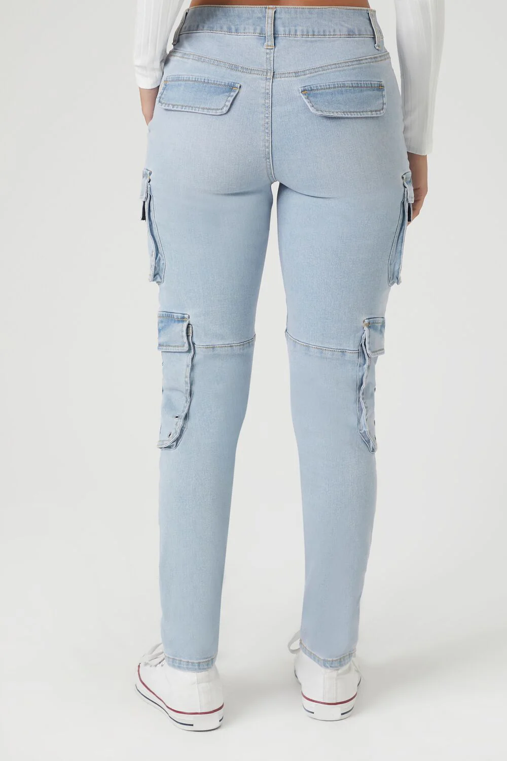 Grommet Cargo Skinny Jeans - Image 3