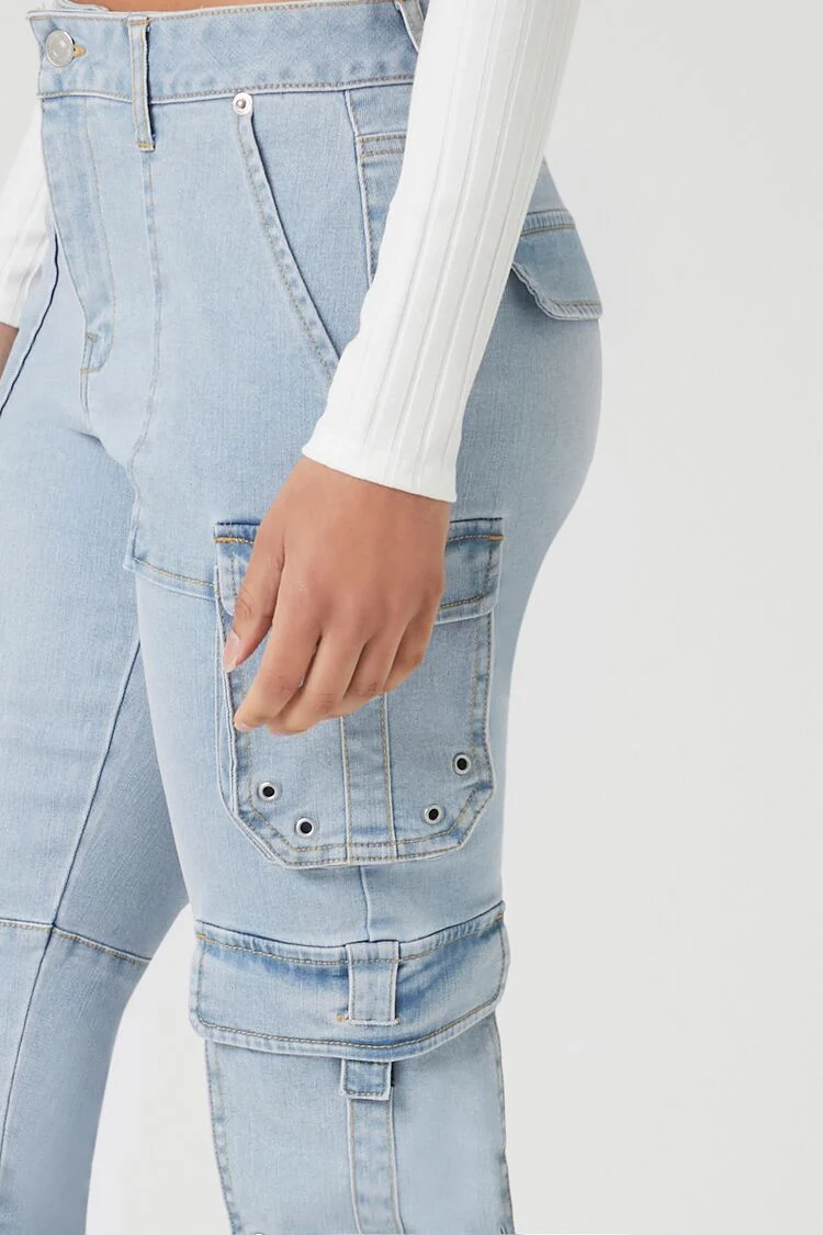Grommet Cargo Skinny Jeans - Image 4