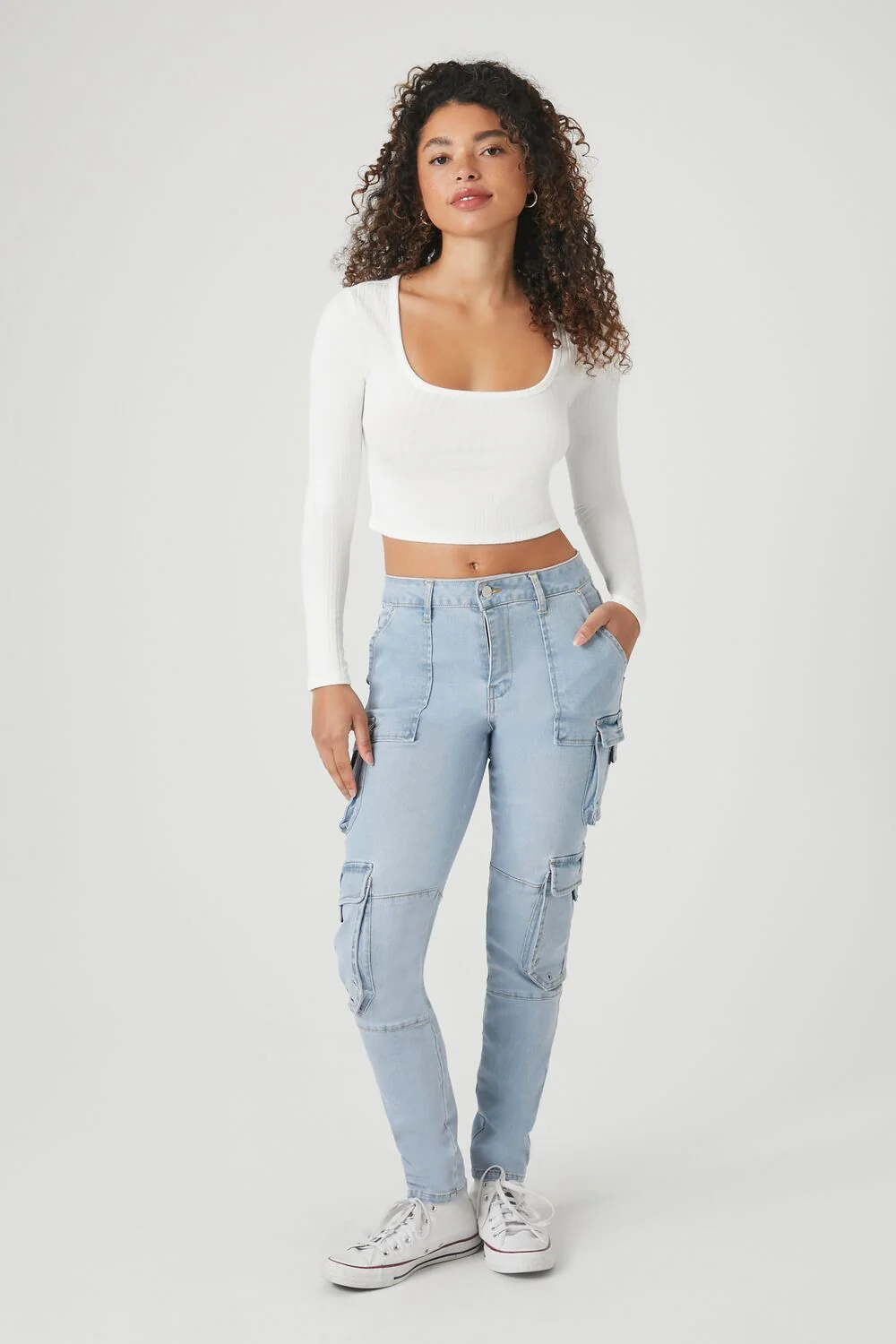 Grommet Cargo Skinny Jeans - Image 5