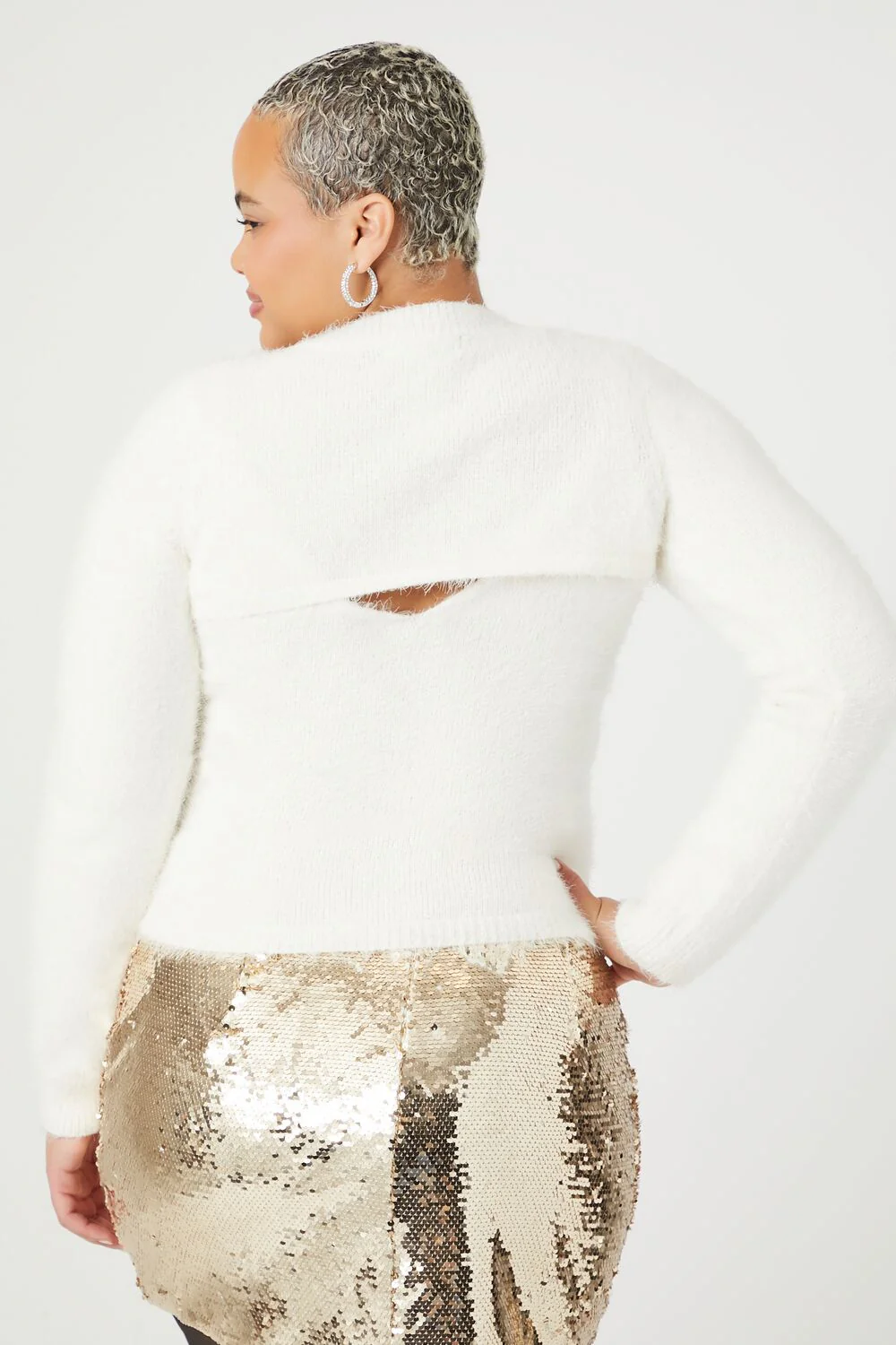 Plus Size Sweater-Knit Crop Top & Cami Set - Image 3