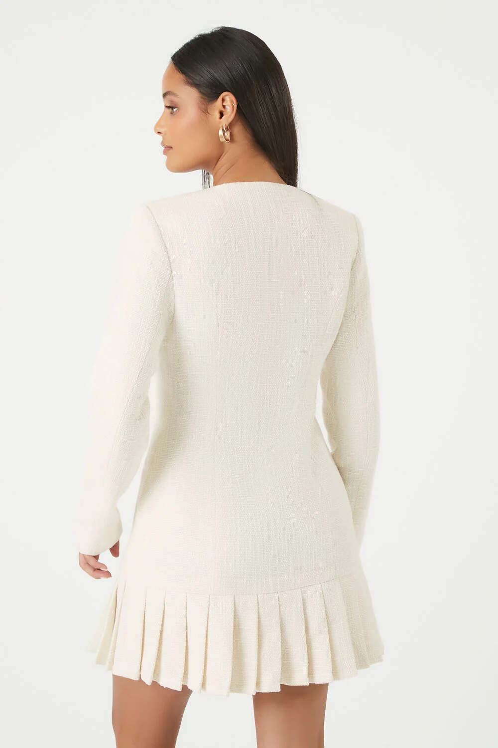 Pleated Tweed Blazer Mini Dress - Image 4
