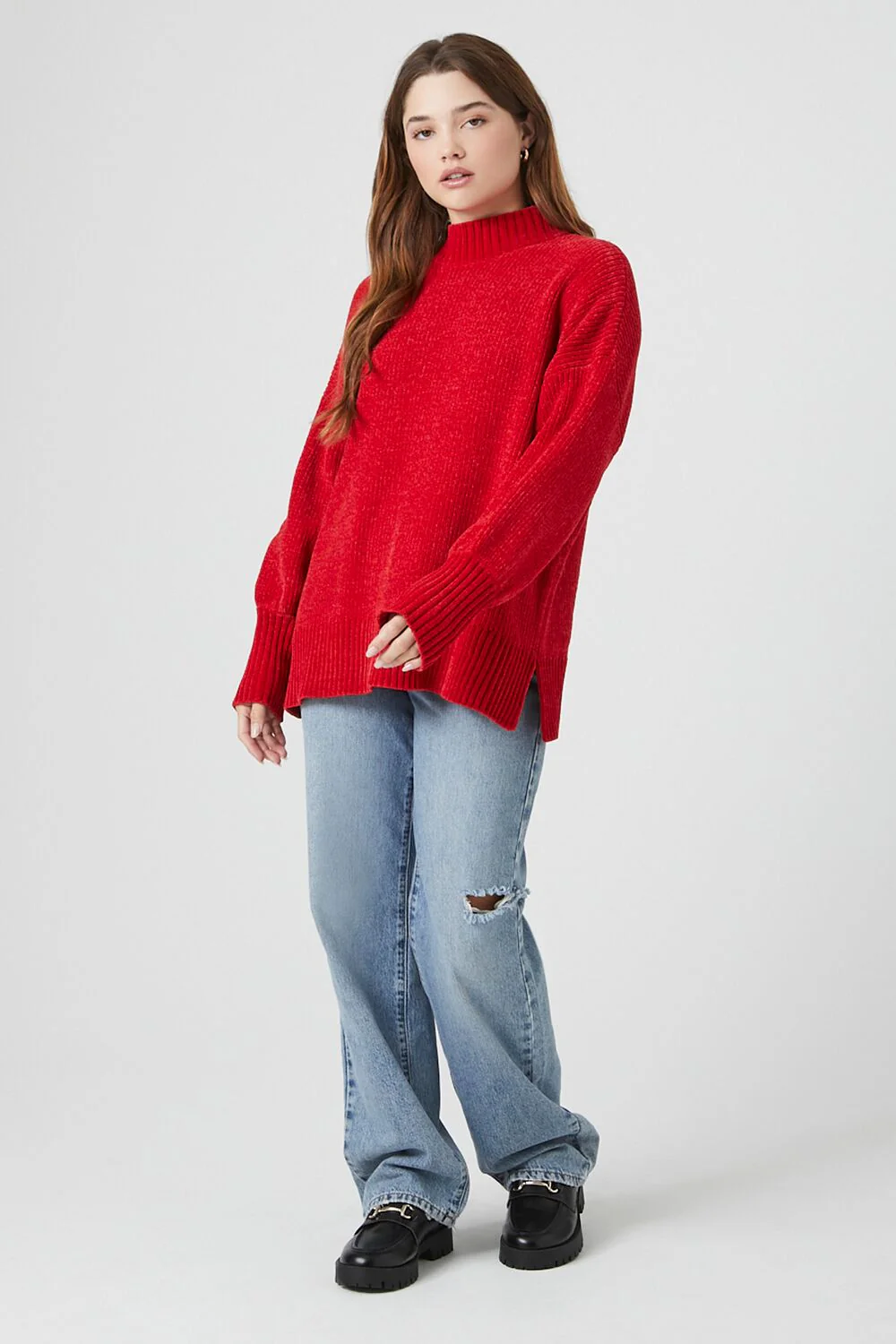 Ribbed Mock Neck Sweater - Image 4