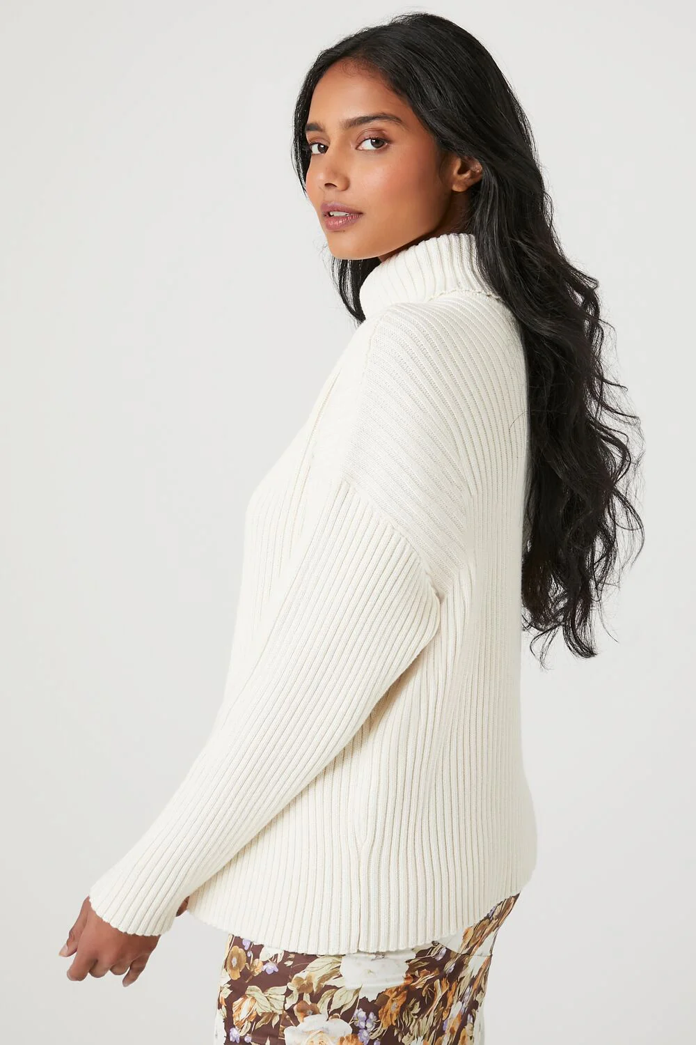 Ribbed Knit Turtleneck Sweater - Image 2