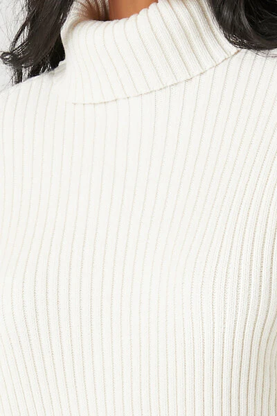 Ribbed Knit Turtleneck Sweater - Image 5