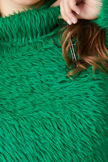 Plus Size Faux Fur Mini Sweater Dress - Image 5