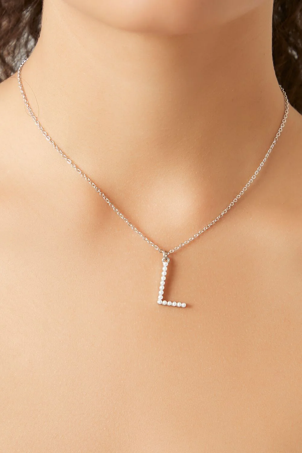Rhinestone Initial Pendant Necklace - Image 10