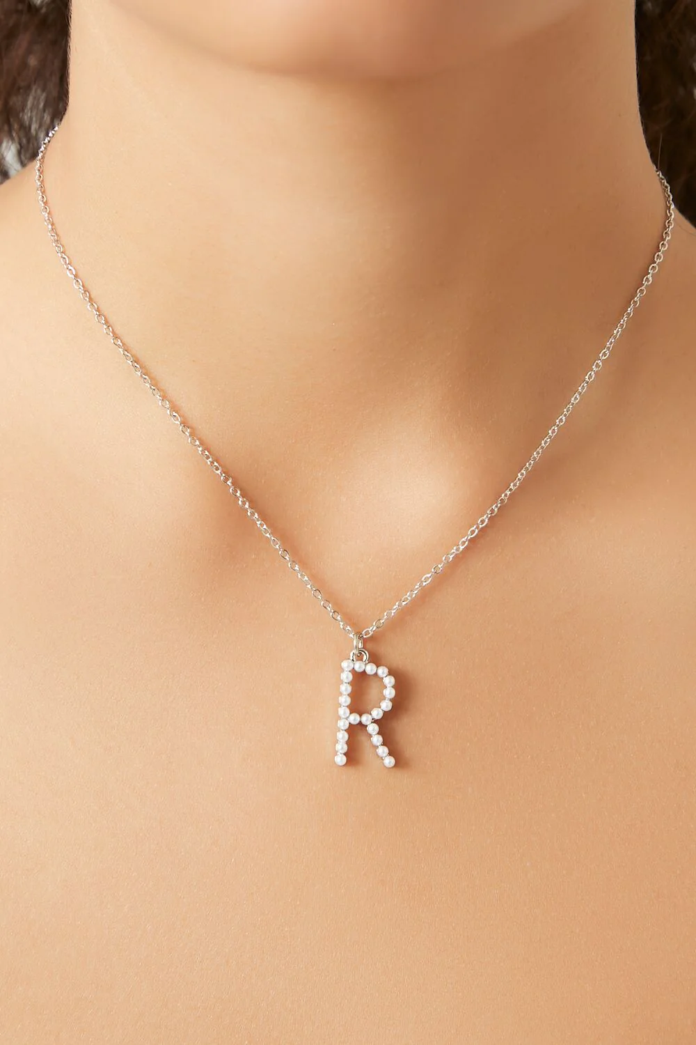 Rhinestone Initial Pendant Necklace - Image 14