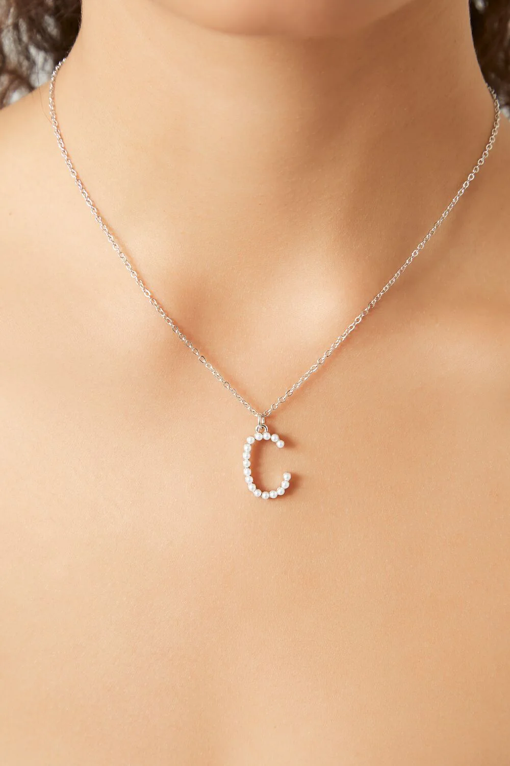 Rhinestone Initial Pendant Necklace - Image 6