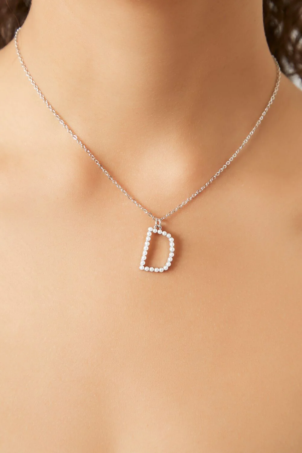 Rhinestone Initial Pendant Necklace - Image 7