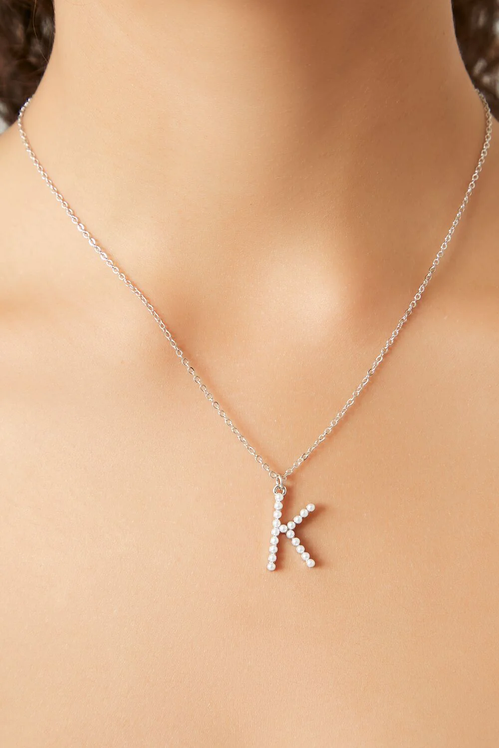 Rhinestone Initial Pendant Necklace - Image 9