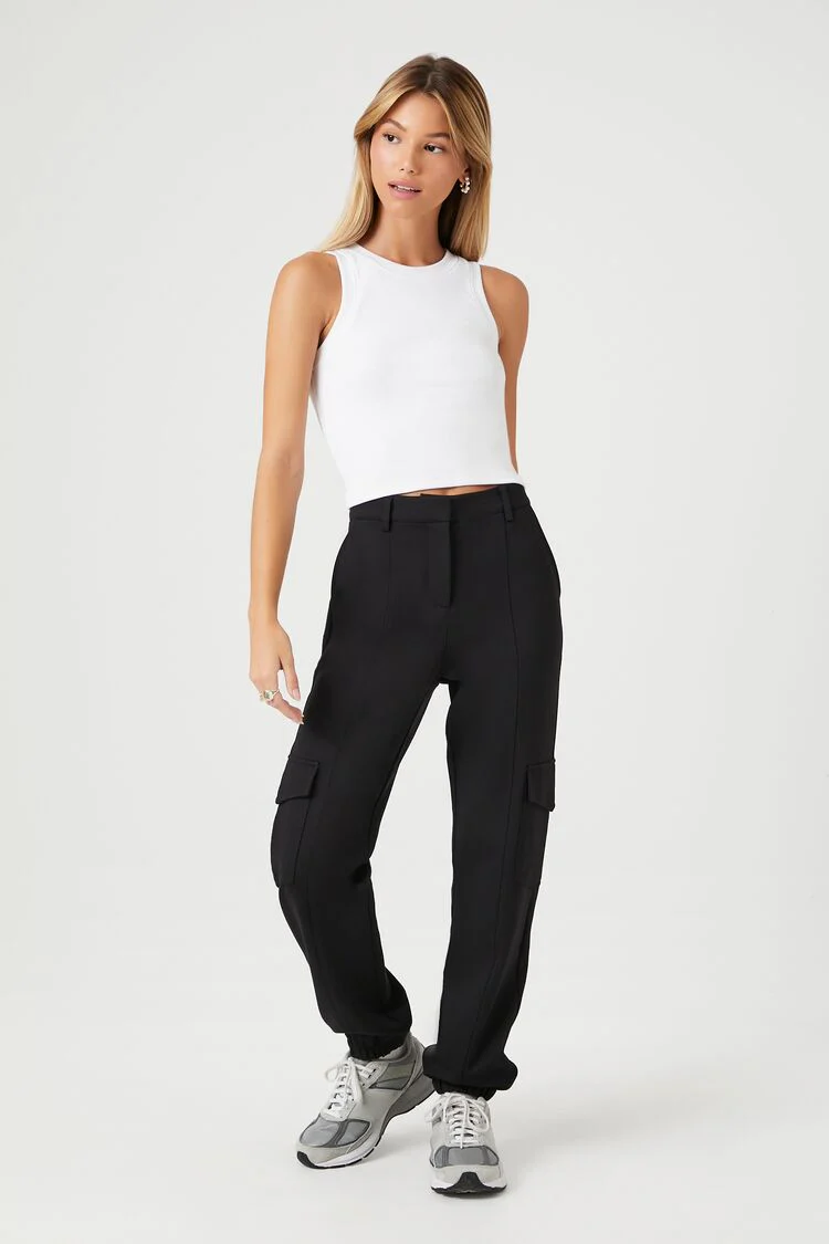 Seamed High-Rise Cargo Joggers - Image 5