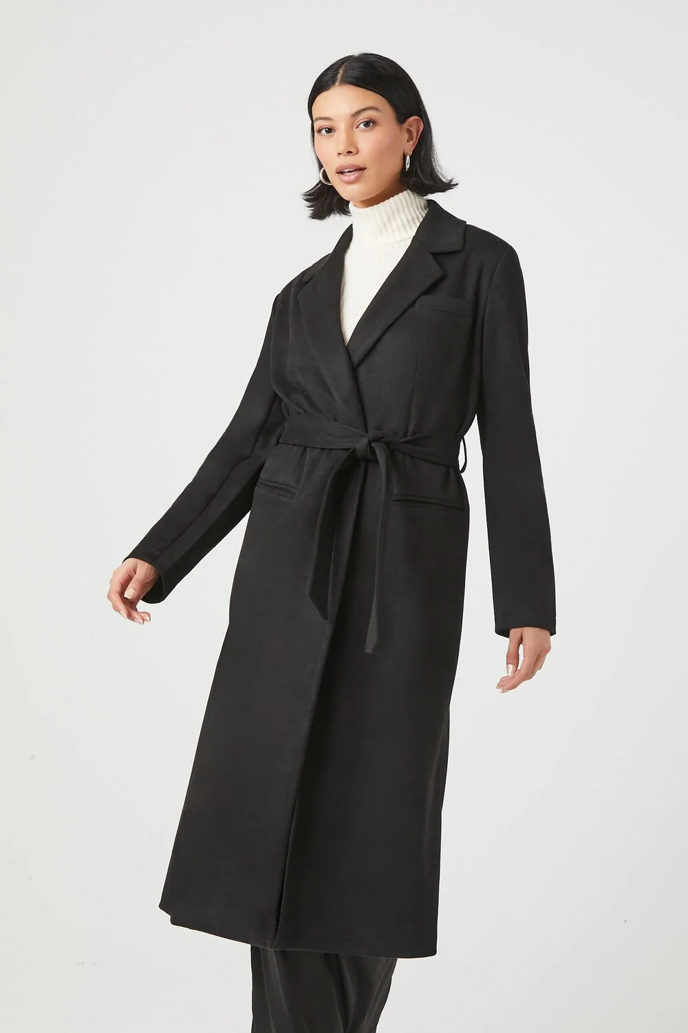Faux Suede Longline Coat - Image 2
