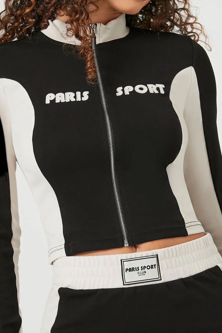 Colorblock Paris Sport Zip-Up Top - Image 5