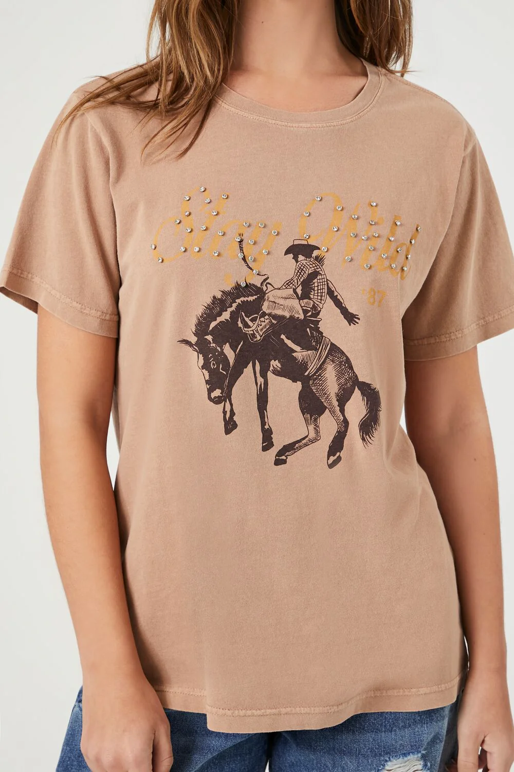 Rhinestone Stay Wild Cowboy Tee - Image 5