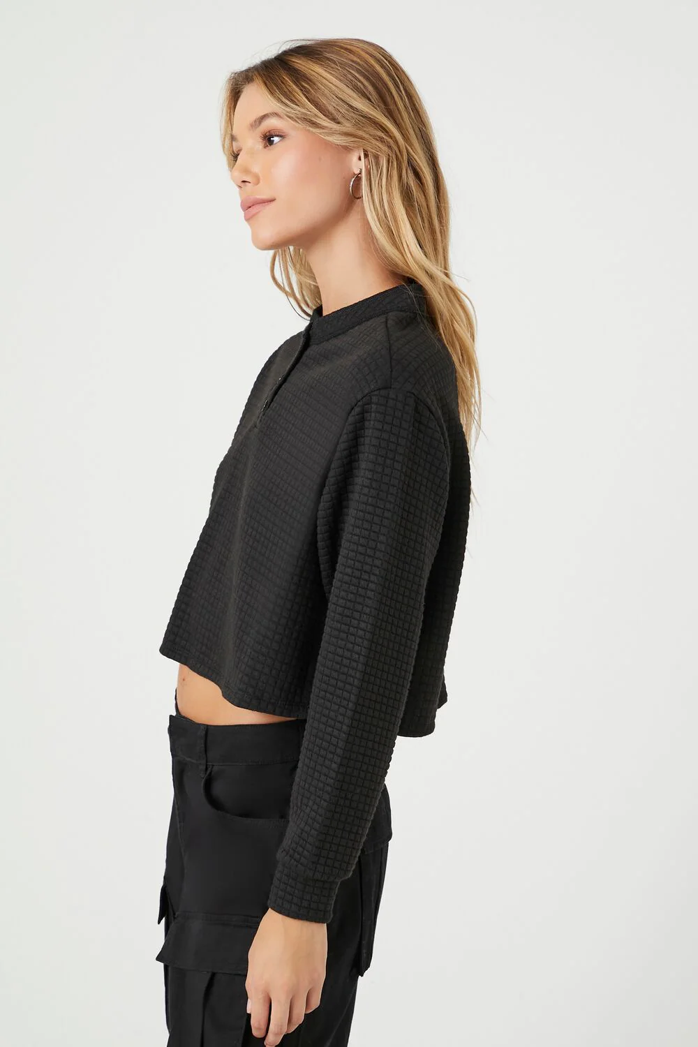 Waffle Knit Crop Top - Image 2