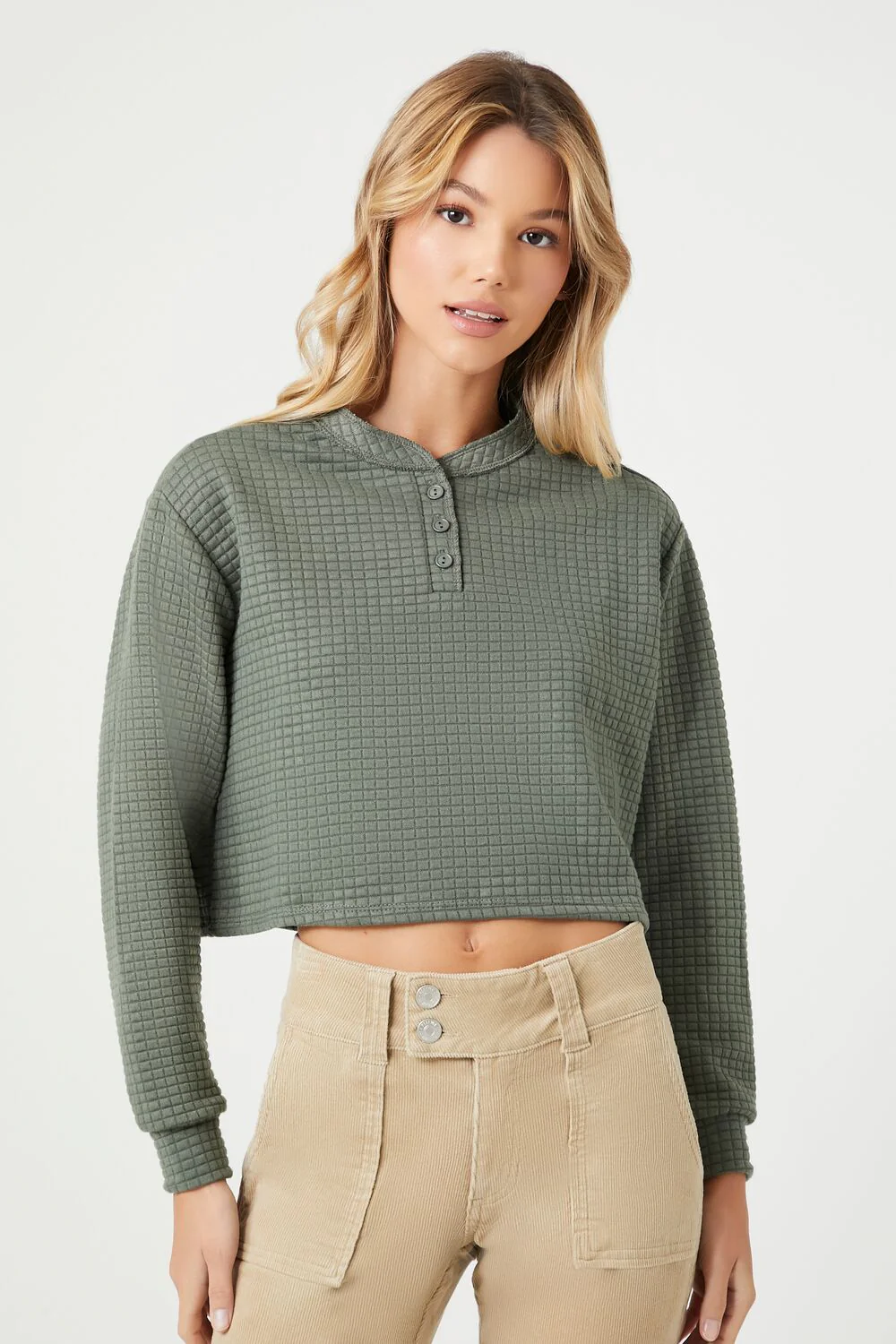 Waffle Knit Crop Top - Image 6