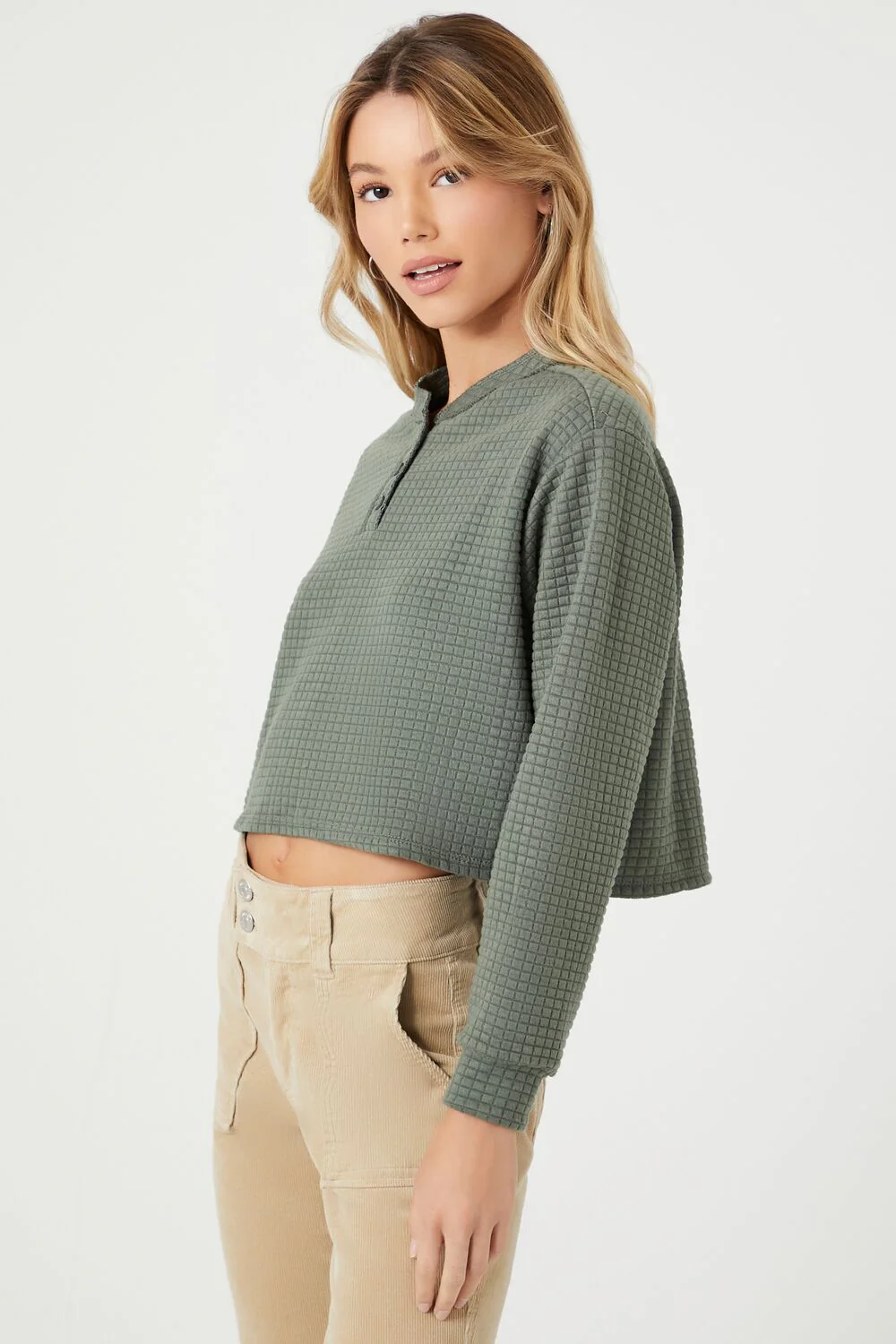Waffle Knit Crop Top - Image 7