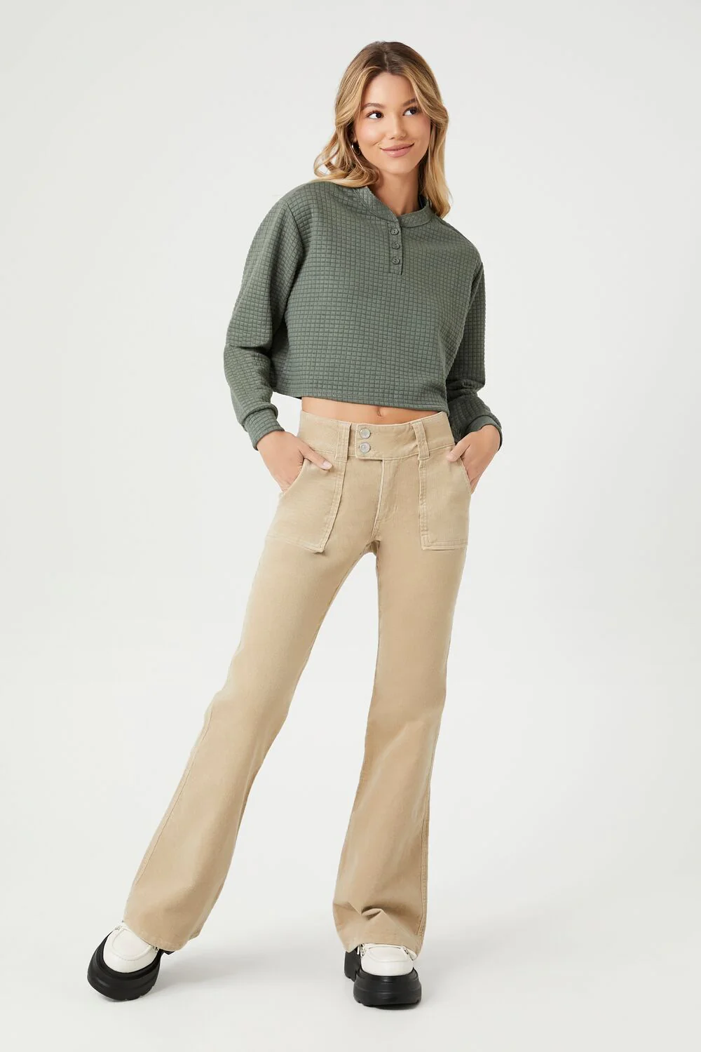 Waffle Knit Crop Top - Image 9