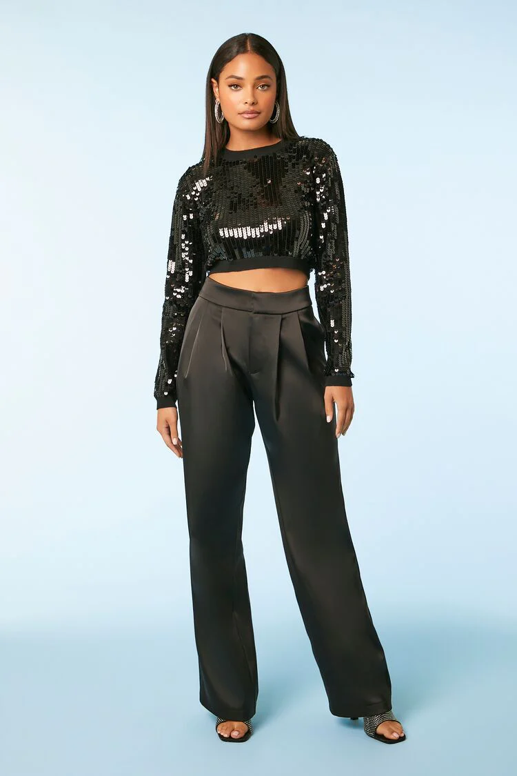 Sequin Cropped Sweater - Image 4