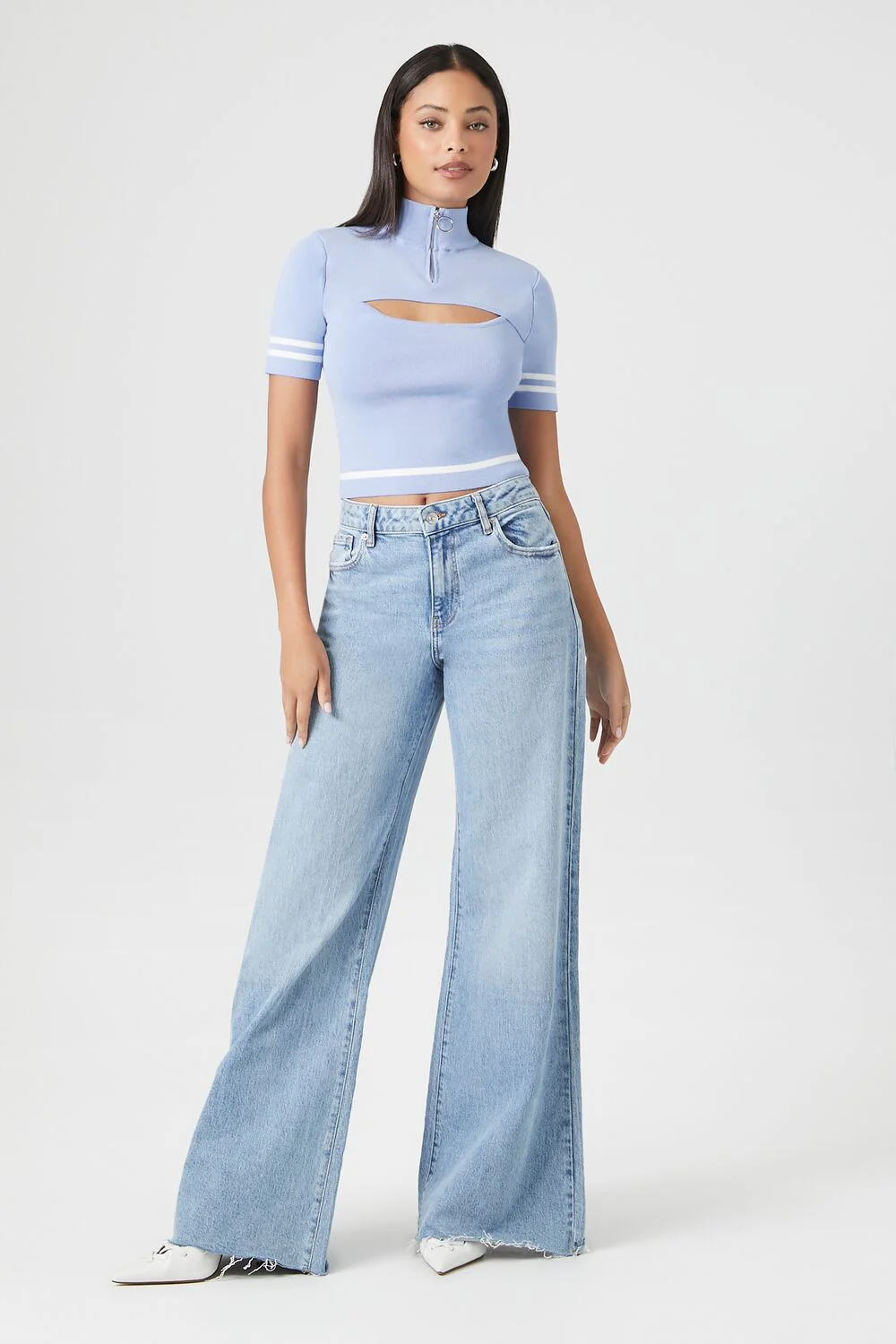 Sweater-Knit Cutout Crop Top - Image 4