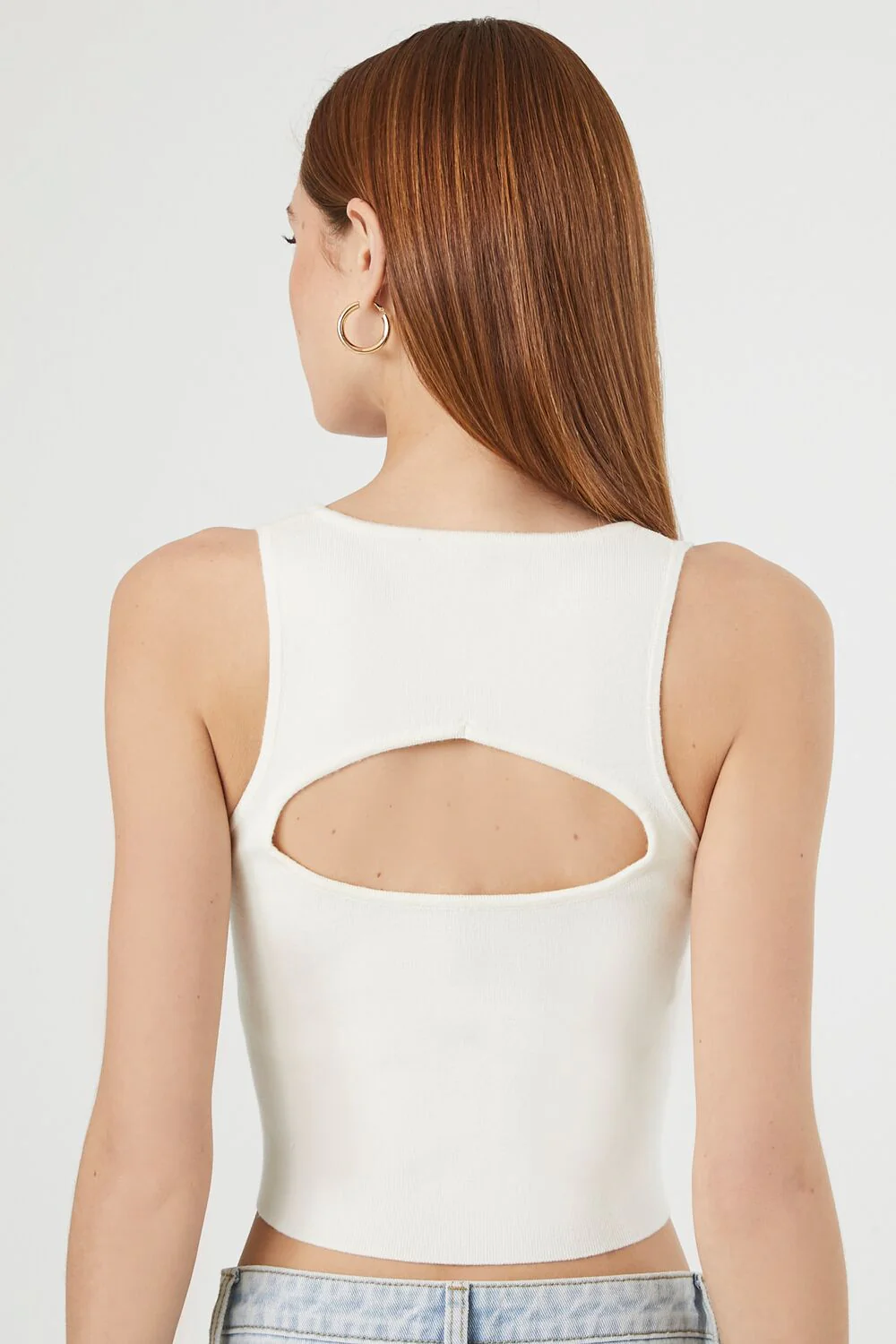 Sweater-Knit Cutout Tank Top - Image 3