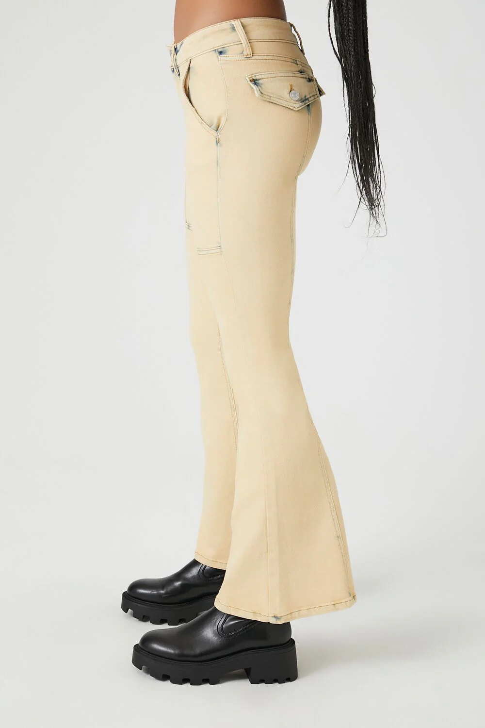 Bleach Wash Flare Jeans - Image 2