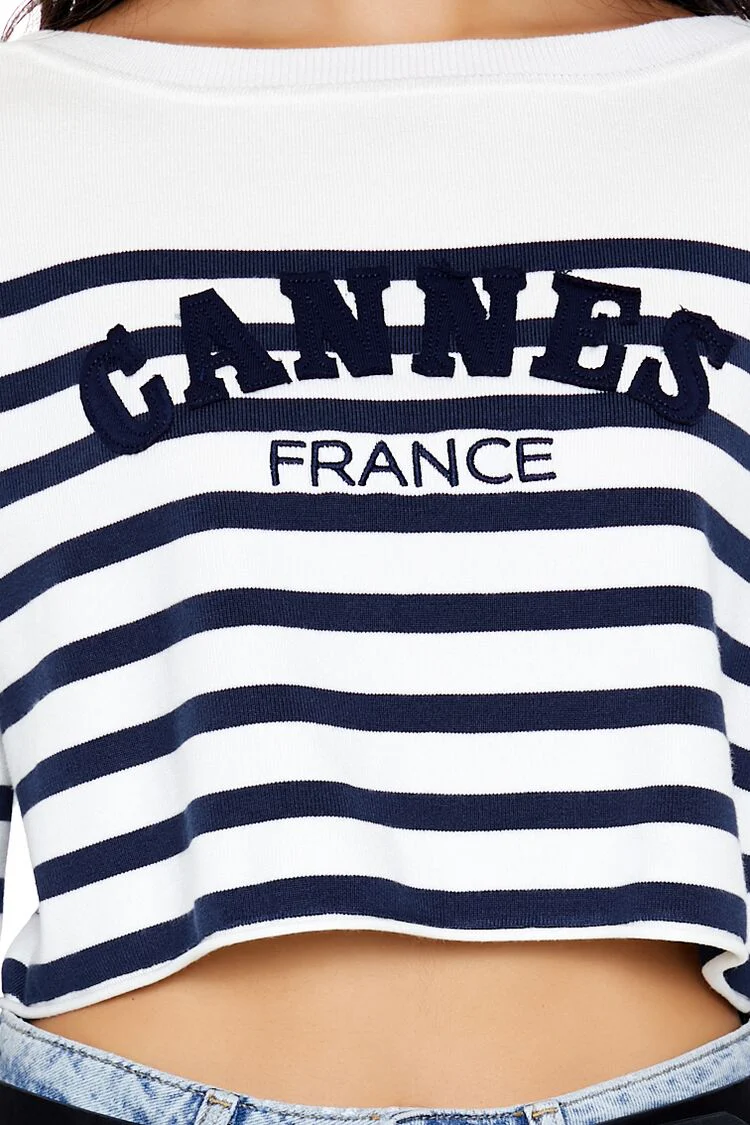 Cannes France Cropped Sweater - Image 3