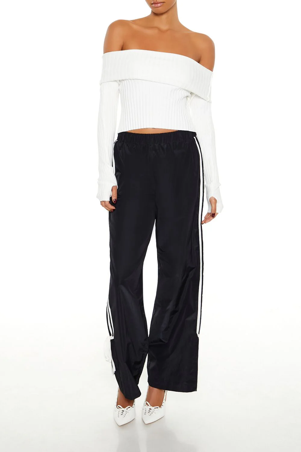Sweater-Knit Off-the-Shoulder Top - Image 2