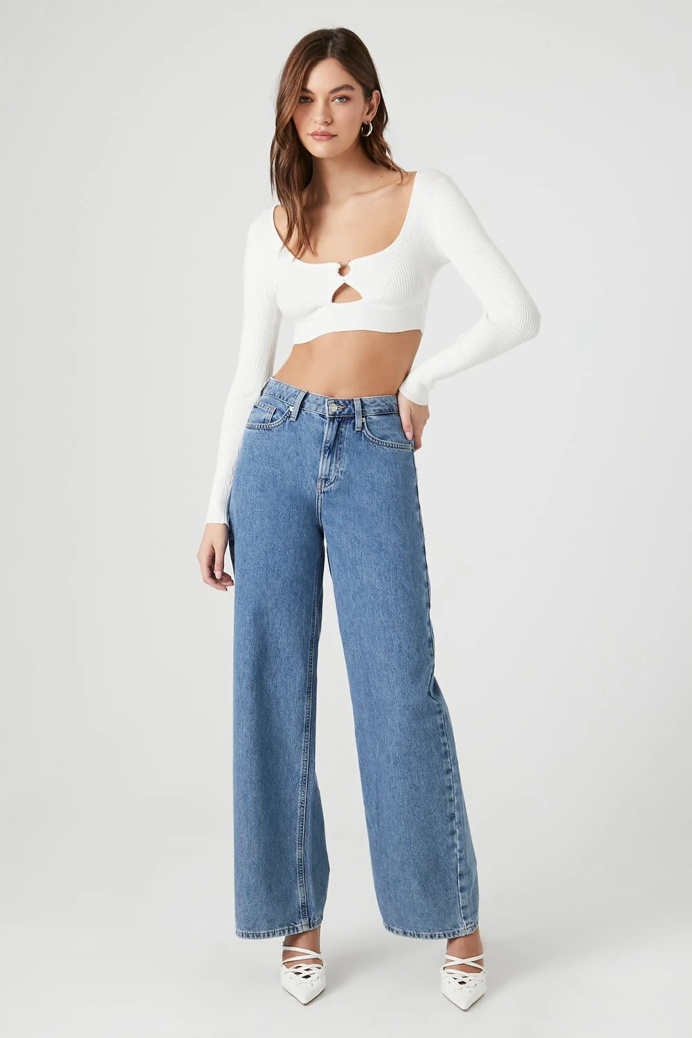 Sweater-Knit Cutout Crop Top - Image 4