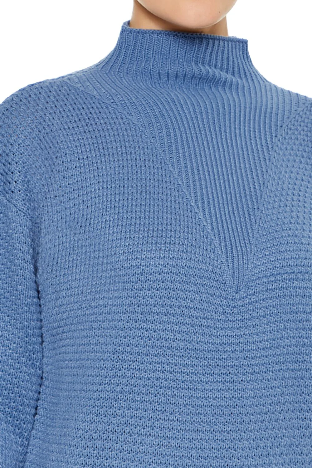 Textured Mock Neck Sweater - Image 3